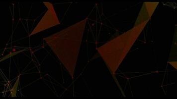 Futuristic plexus animation with glowing triangles in slow motion, loop 4K. background with lines video