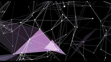 résumé géométrique plexus avec triangulaire cellules de liaison points Contexte. parfait toile de fond clair pour présentations dans technologie ou entreprise. video