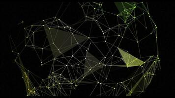 Abstract plexus of moving glowing dots, lines and triangles. Network or digital connection. Technology background. video