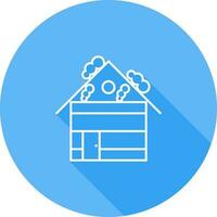 House with Snow Vector Icon