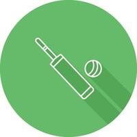 icono de vector de bola y bate de cricket