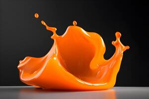 Abstract background consisting of orange liquid on a black background. photo