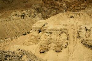 Isreal in May 2019 A view of Qumran where the Dead Sea Scrols are. photo