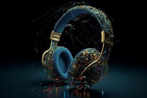 Music headphones technology concept. photo