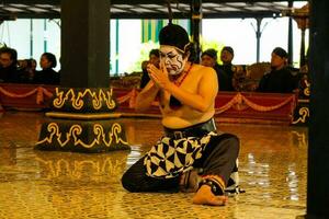 Yogyakarta, Indonesia on October 2022. Puppet people at the Yogyakarta Palace, the performance shown is about the play of the characters Petruk, Semar, and Gareng. photo