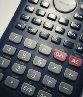 Close up photo of the buttons in the scientific calculator.