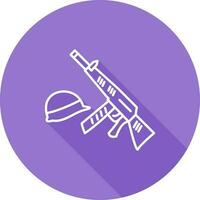 Gun and Helmet Vector Icon