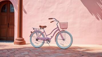 bicicleta en vistoso antecedentes. ilustración ai generativo foto