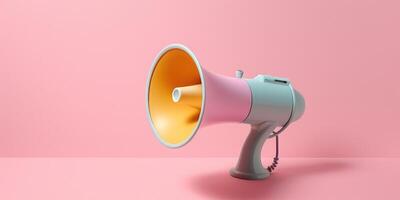 Megaphone on vivid background. Illustration photo