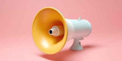 Megaphone on vivid background. Illustration photo