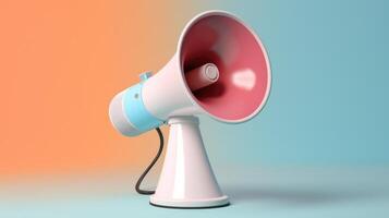 Megaphone on vivid background. Illustration photo