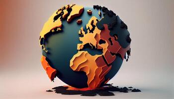 Abstract Globe background illustration design artwork.earth globe art abstraction, photo