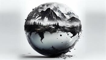 Abstract Globe background illustration design artwork.earth globe art abstraction, photo