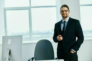 male manager with glasses self-confidence work boss photo