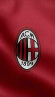 AC Milan Italy Red Vertical Logo Flag Loop Background HD video