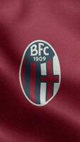 bolonha fc Itália vermelho vertical logotipo bandeira ciclo fundo hd video