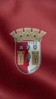 sc Braga le Portugal rouge verticale logo drapeau boucle Contexte HD video