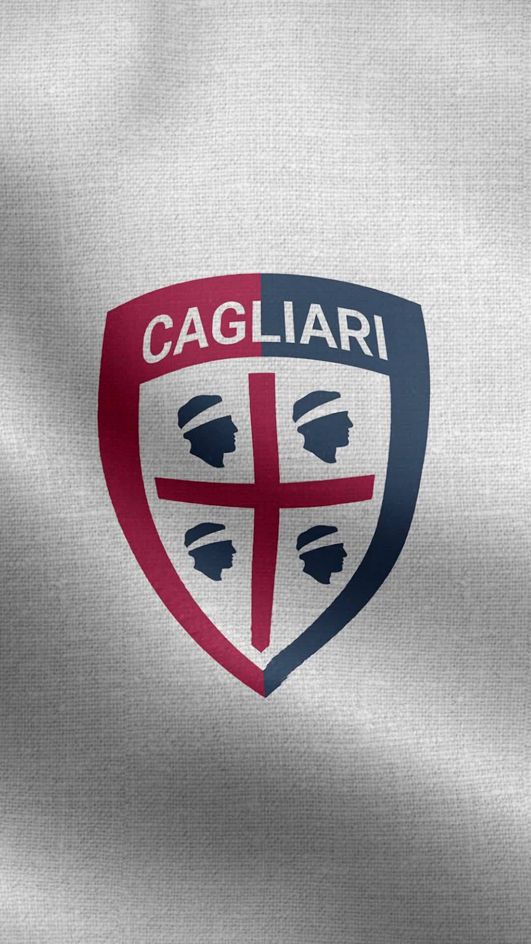 Cagliari Calcio Italy White Vertical Logo Flag Loop Background HD