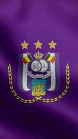 rsc anderlecht belgie Purper verticaal logo vlag lus achtergrond hd video