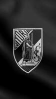 Vitoria fc guimaraes Portugal schwarz Vertikale Logo Flagge Schleife Hintergrund hd video