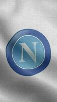 ssc napoli Italien vit logotyp vertikal flagga slinga bakgrund hd video