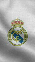 Real Madrid FC Spain Vertical Logo Flag Loop Background HD video
