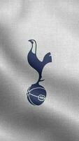 tottenham espuela caliente fc Inglaterra blanco logo vertical bandera lazo antecedentes hd video