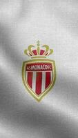 AS Monaco FC White Vertical Logo Flag Loop Background HD video