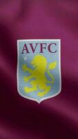 aston villa fc Engeland rood wijn verticaal logo vlag lus achtergrond hd video