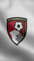 Bournemouth England Weiß Vertikale Logo Flagge Schleife Hintergrund hd video