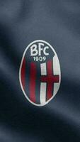 bolonha fc Italie bleu verticale logo drapeau boucle Contexte HD video