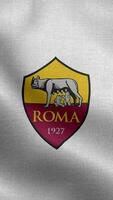 AS Roma Italy White Vertical Logo Flag Loop Background HD video