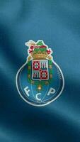 fc porto Portugal blauw verticaal logo vlag lus achtergrond hd video