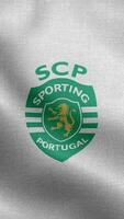 sportif clube de le Portugal blanc verticale logo drapeau boucle Contexte HD video