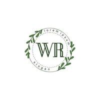 WR Initial beauty floral logo template vector