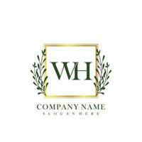 WH Initial beauty floral logo template vector