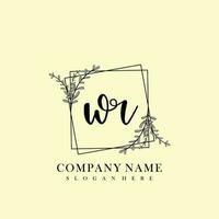 W Initial beauty floral logo template vector