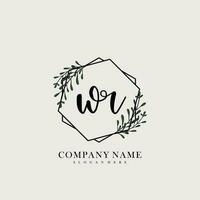 WR Initial beauty floral logo template vector