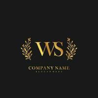 WS Initial beauty floral logo template vector