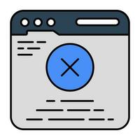 Editable design icon of block website vector