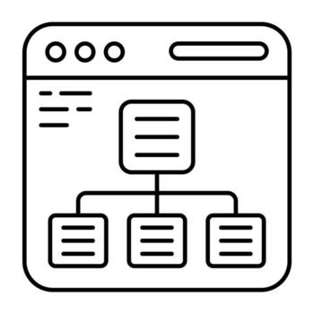 Conceptual line design icon of web hierarchy vector