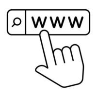 línea diseño icono de web navegador, www vector