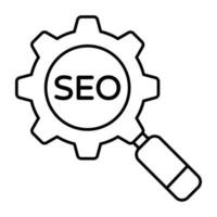 Conceptual line design icon of search engine optimization vector