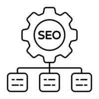 Conceptual line design icon of seo setting vector