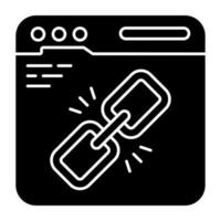 An icon design of linked website vector