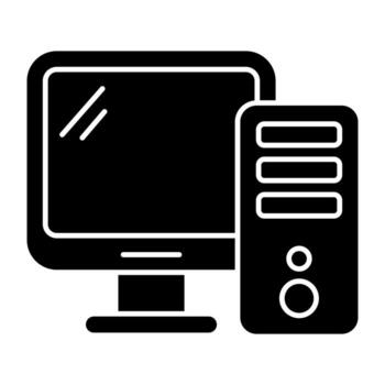 un sólido diseño, icono de computadora vector