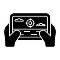 A solid design, icon of game console vector