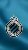 club brugge kv Belgique bleu logo verticale drapeau boucle Contexte HD video