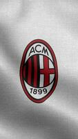 AC Milan Italy White Vertical Logo Flag Loop Background HD video