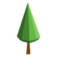 Abstract low poly pine tree icon isolated. Geometric polygonal style. 3d low poly. vector